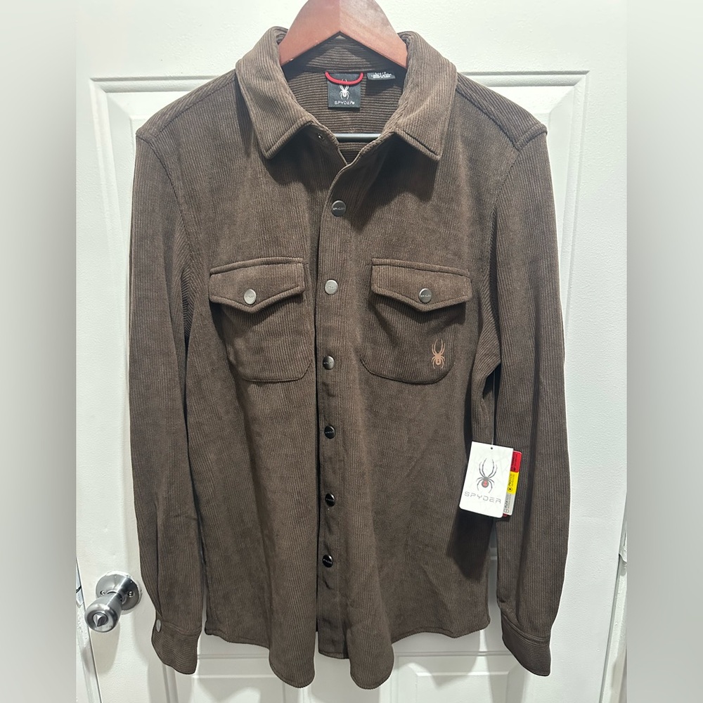 Spyder Men's Dark Brown Corduroy Shirt Jacket